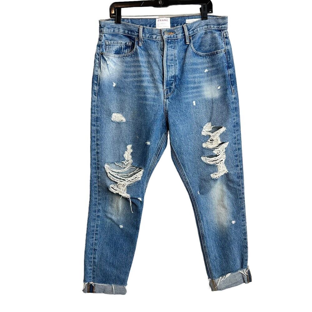 FRAME Jeans Womens 32 Blue Light Wash Rigid Re-Release Le Original Skinny